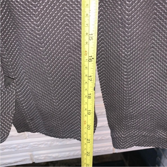 Armani Collezioni Gray Knit Button Front Rosette Accent Fitted Designer Blazer 6 - Picture 6 of 9